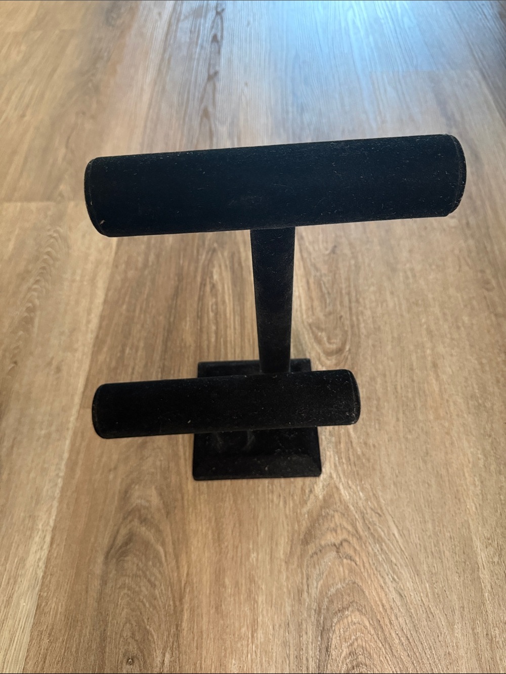 Black Velvet Double T-Bar Jewelry Display Stand